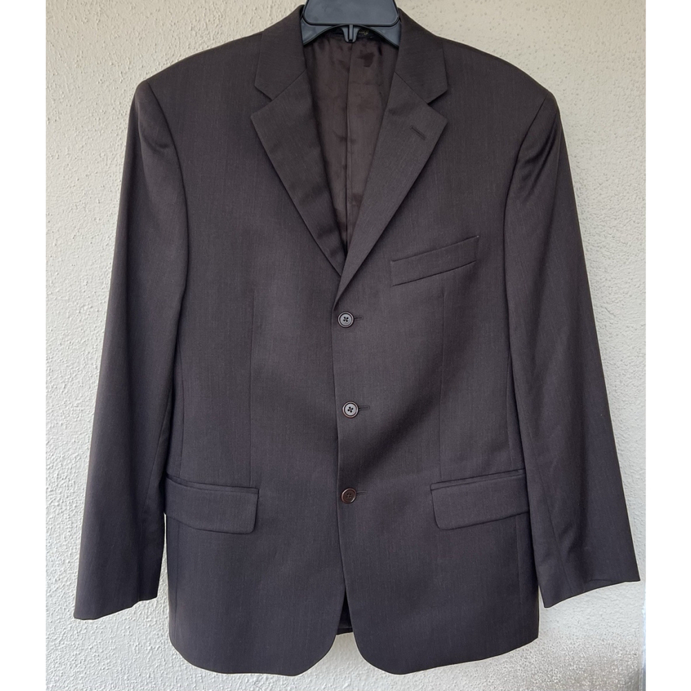 Barneys New York Brown Wool Single Breast Blazer Jacket Italy Men’s 50R Business